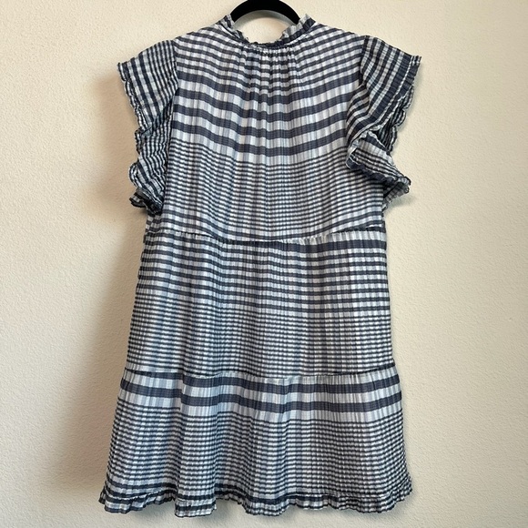 Marie Oliver Tiered Bay Mini Dress Organdy Check Women's Size Small - Picture 2 of 7